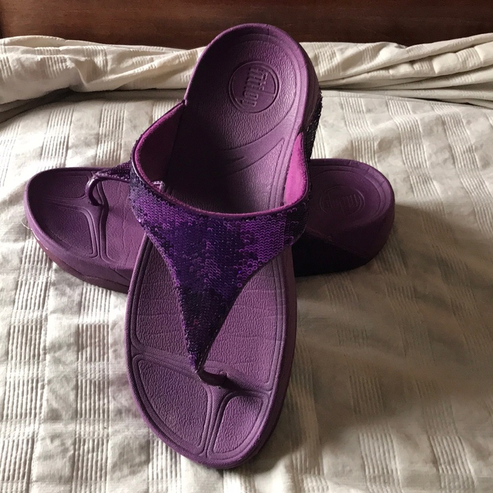 Sequined Fitflop Sandals! Size 8